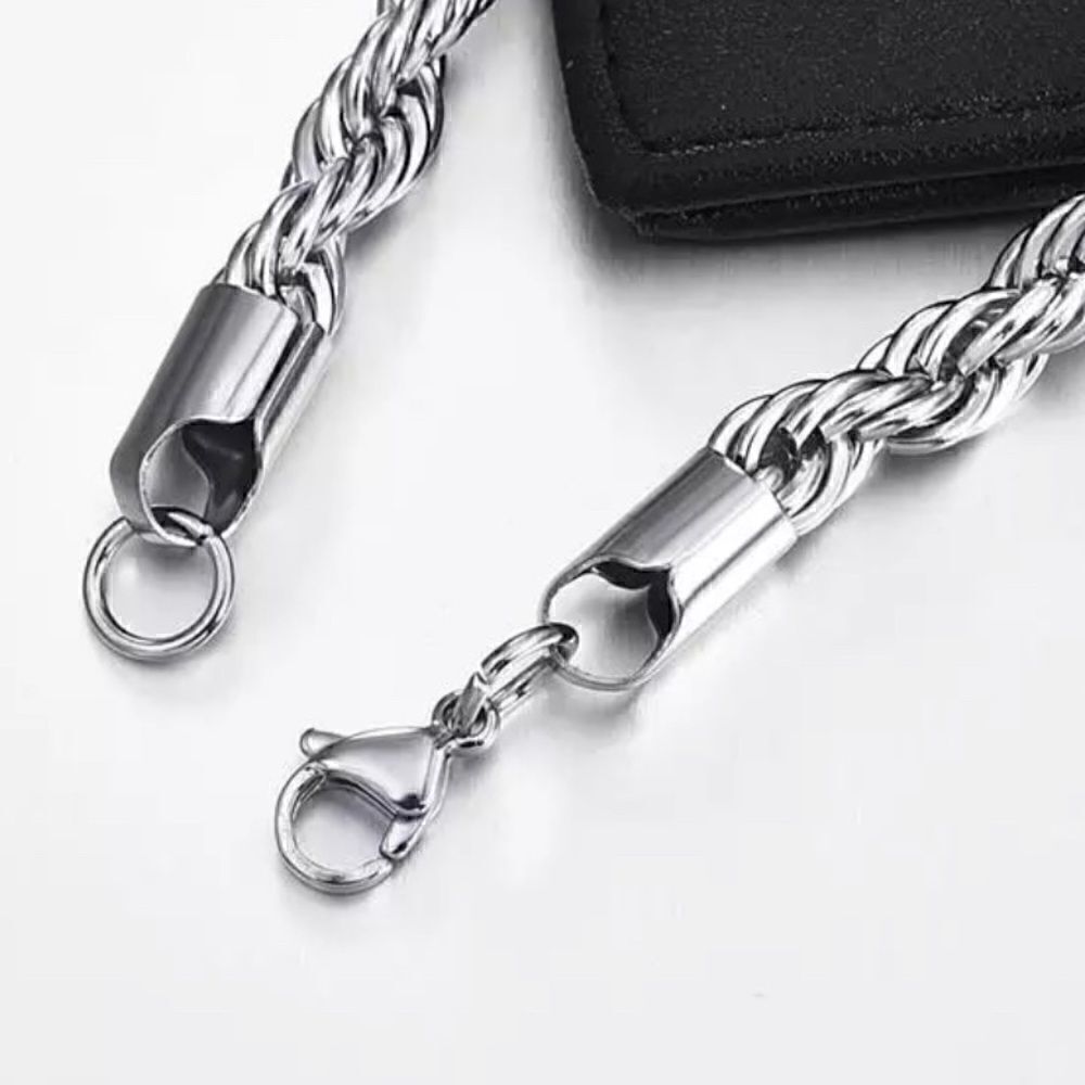 💗 Classic s 5mm Rope Silver Chain Necklace 22inch - Picture 3 of 6